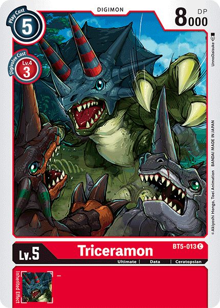 Digimon TCG Card 'BT5-013' 'Triceramon'