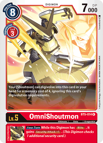 Digimon TCG Card BT5-014 OmniShoutmon