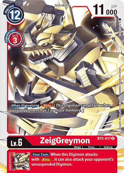 Digimon TCG Card 'BT5-017' 'ZeigGreymon'