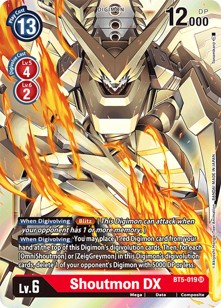 Digimon TCG Card BT5-019 Shoutmon DX