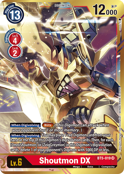 Digimon TCG Card BT5-019_P1 Shoutmon DX