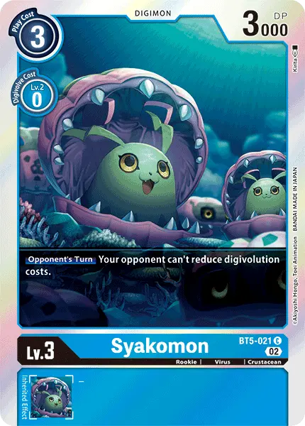 Digimon TCG Card BT5-021_P2 Syakomon