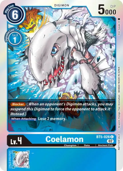 Digimon TCG Card 'BT5-026_P1' 'Coelamon'