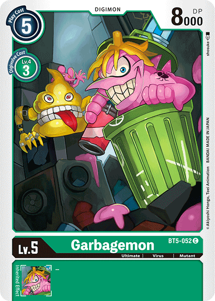 Digimon TCG Card 'BT5-052' 'Garbagemon'