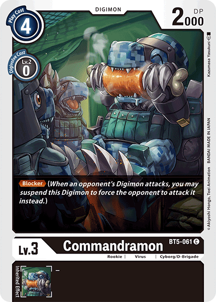 Digimon TCG Card 'BT5-061' 'Commandramon'