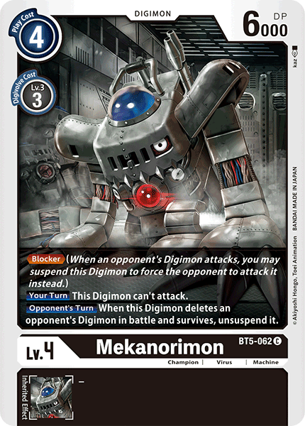 Digimon TCG Card BT5-062 Mekanorimon