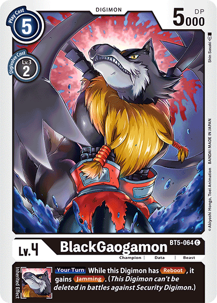 Digimon TCG Card 'BT5-064' 'BlackGaogamon'