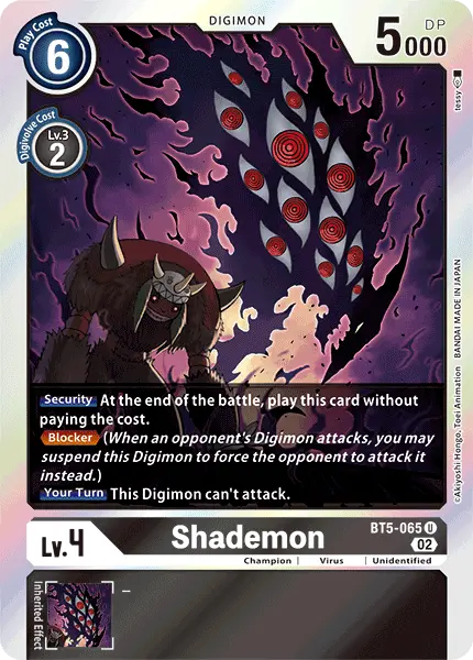 Digimon TCG Card 'BT5-065_P1' 'Shademon'