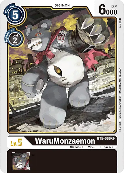 Digimon TCG Card 'BT5-066' 'WaruMonzaemon'