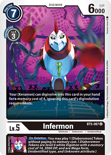 Digimon TCG Card BT5-067 Infermon