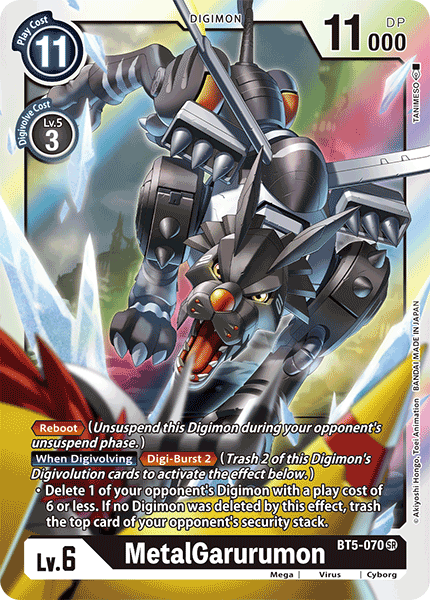 Digimon TCG Card BT5-070 MetalGarurumon