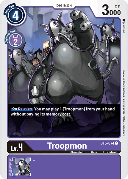 Digimon TCG Card BT5-074 Troopmon