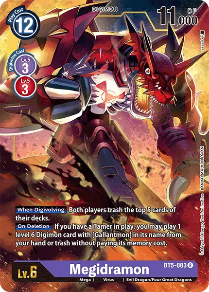 Deck Megidramon - Top 16 with preview of card BT5-083