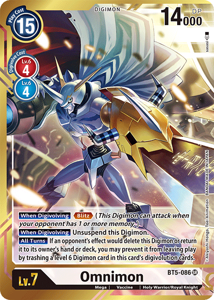 Digimon TCG Card 'BT5-086_P1' 'Omnimon'