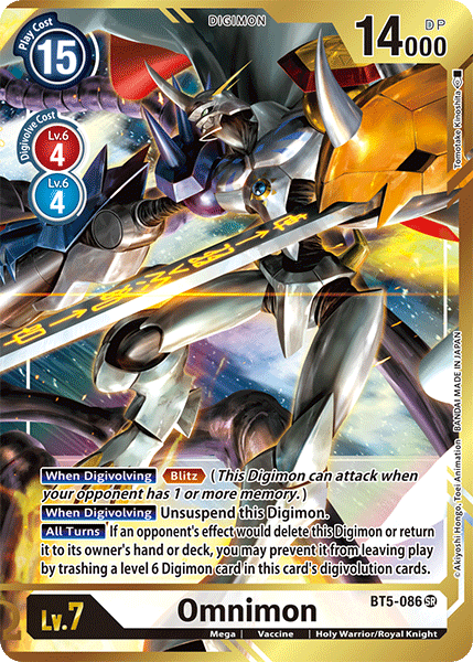 Digimon TCG Card 'BT5-086_P3' 'Omnimon'