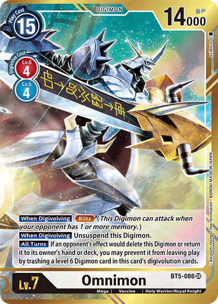 Digimon TCG Card 'BT5-086_P4' 'Omnimon'