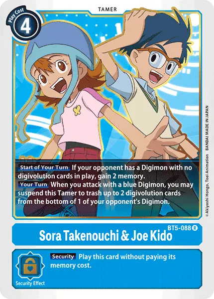 Digimon TCG Card 'BT5-088' 'Sora Takenouchi & Joe Kido'