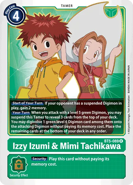 Digimon TCG Card 'BT5-089' 'Izzy Izumi & Mimi Tachikawa'