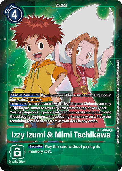 Digimon TCG Card 'BT5-089_P1' 'Izzy Izumi & Mimi Tachikawa'