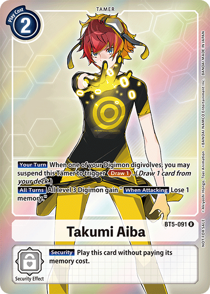 Digimon TCG Card 'BT5-091_P1' 'Takumi Aiba'