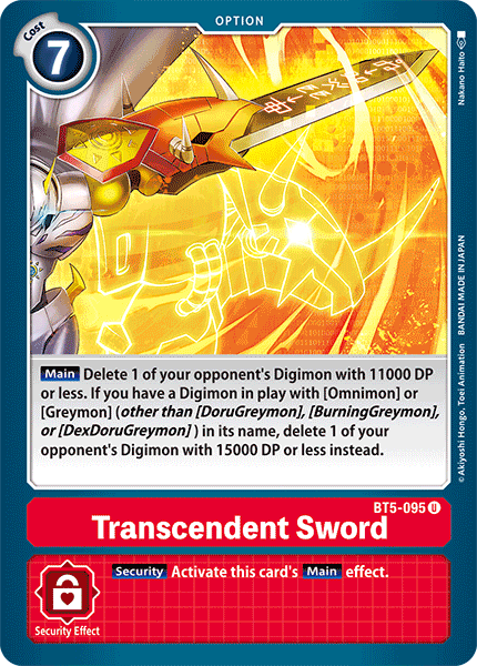 Digimon TCG Card BT5-095 Transcendent Sword