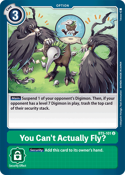 Digimon TCG Card 'BT5-101' 'You Can't Actually Fly'