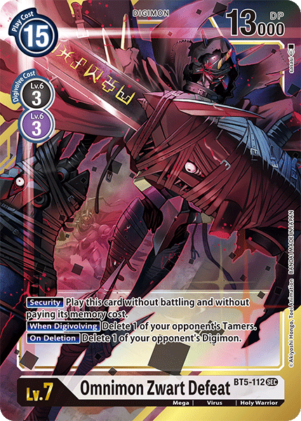 Digimon TCG Card 'BT5-112_P1' 'Omnimon Zwart Defeat'