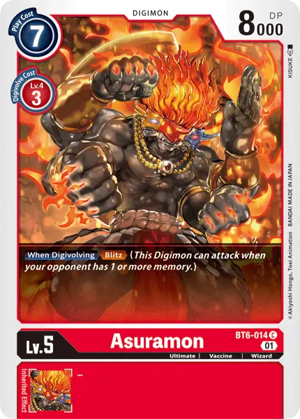 Digimon TCG Card 'BT6-014' 'Asuramon'