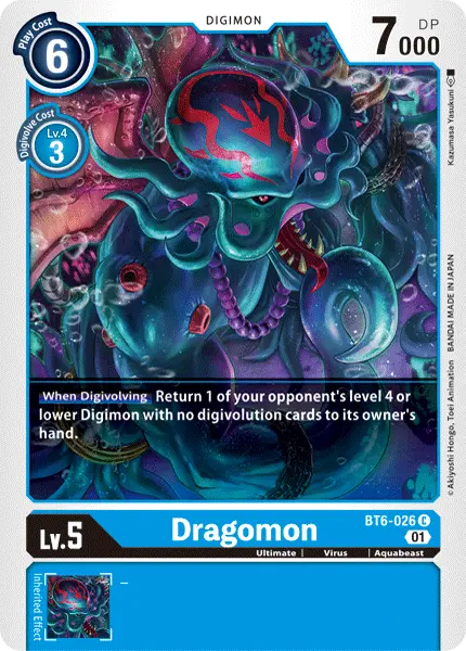 Digimon TCG Card BT6-026 Dragomon