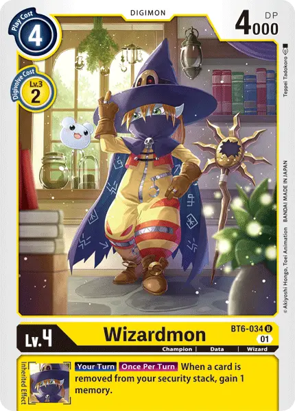 Digimon TCG Card BT6-034 Wizardmon