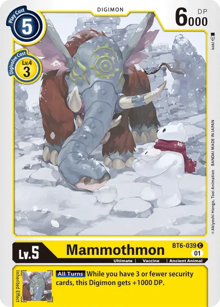 Digimon TCG Card 'BT6-039' 'Mammothmon'