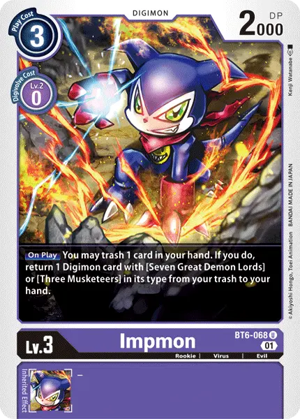 Digimon TCG Card BT6-068 Impmon