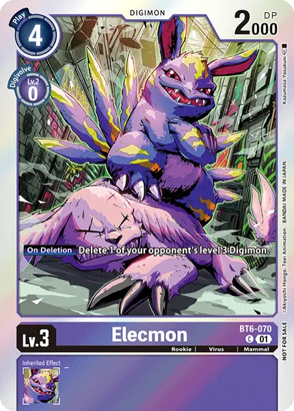 Digimon TCG Card 'BT6-070_P1' 'Elecmon'