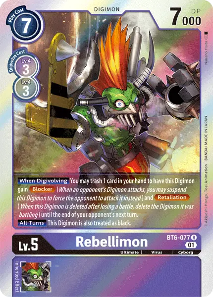 Digimon TCG Card BT6-077 Rebellimon