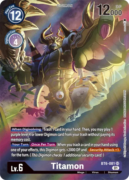 Digimon TCG Card BT6-081_P1 Titamon