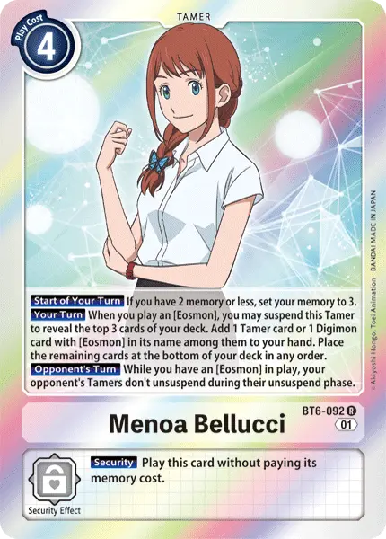 Digimon TCG Card BT6-092 Menoa Bellucci