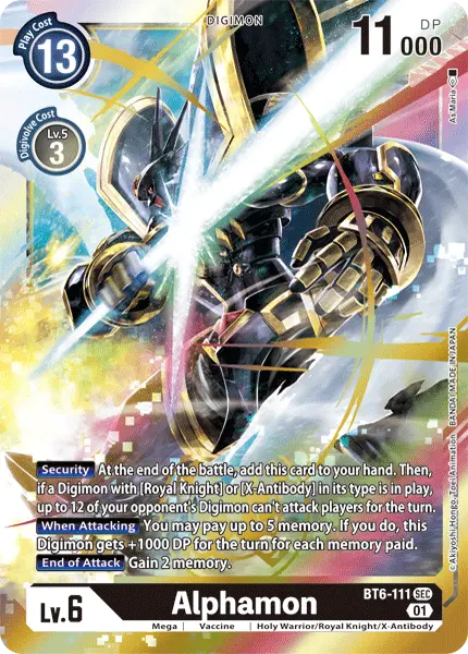 Digimon TCG Card 'BT6-111' 'Alphamon'