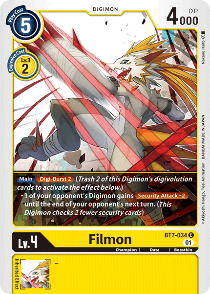 Digimon TCG Card 'BT7-034' 'Filmon'