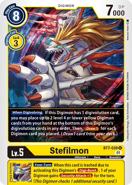 Digimon TCG Card BT7-039 Stefilmon