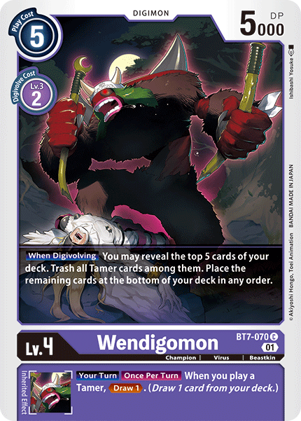 Digimon TCG Card BT7-070 Wendigomon