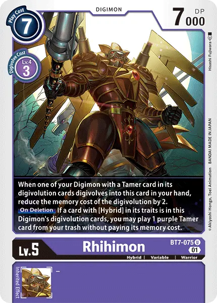 Digimon TCG Card 'BT7-075' 'Rhihimon'