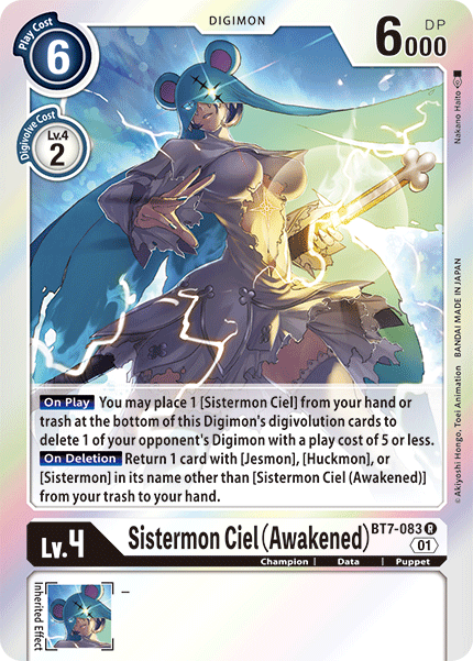 Digimon TCG Card 'BT7-083' 'Sistermon Ciel (Awakened)'