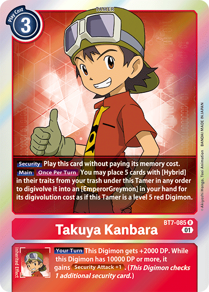 Digimon TCG Card 'BT7-085' 'Takuya Kanbara'