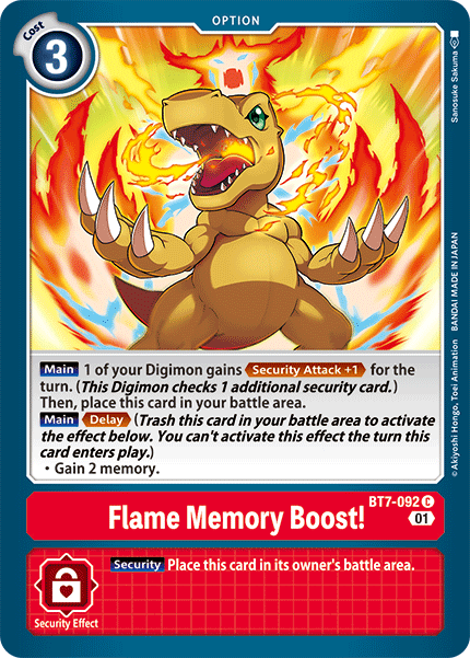 Digimon TCG Card 'BT7-092' 'Flame Memory Boost!'