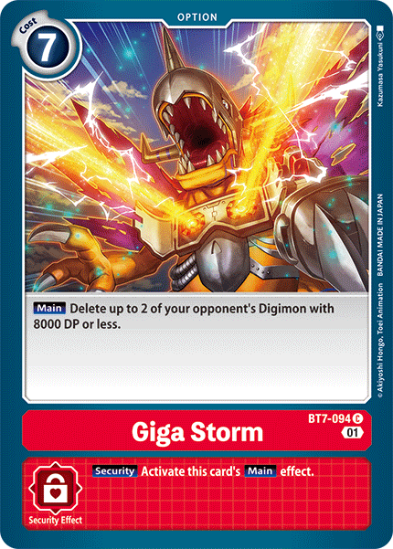 Digimon TCG Card 'BT7-094' 'Giga Storm'