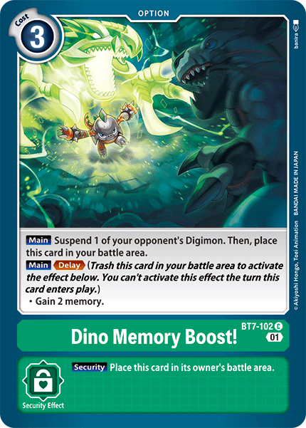 Digimon TCG Card 'BT7-102' 'Dino Memory Boost!'