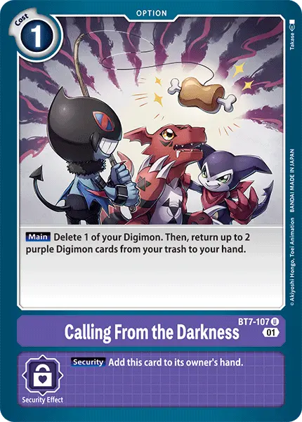 Digimon TCG Card 'BT7-107' 'Calling From the Darkness'