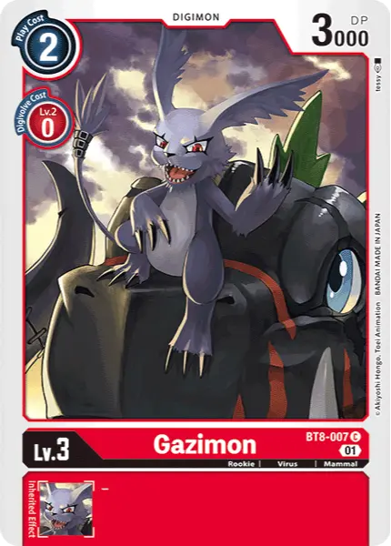 Digimon TCG Card BT8-007 Gazimon