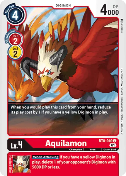 Digimon TCG Card 'BT8-010' 'Aquilamon'