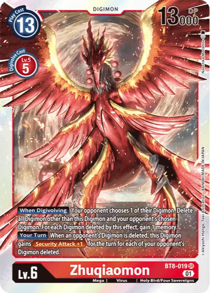 Digimon TCG Card BT8-019 Zhuqiaomon